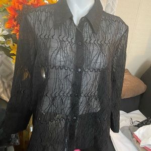 Beautiful black sheer blouse